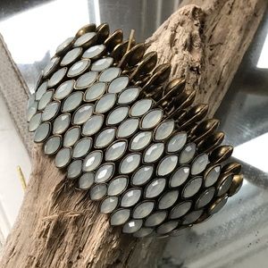 Turquoise enamel brass bracelet